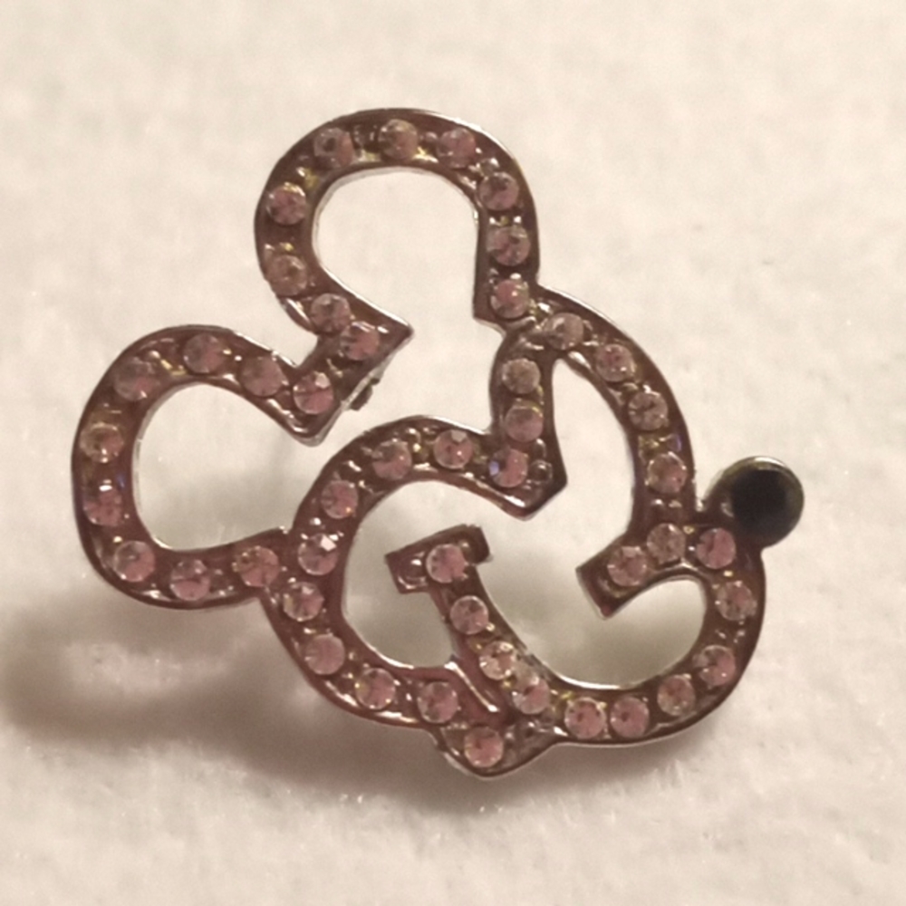 VINTAGE MICKEY WITH CRYSTALS EARRINGS - Picture 2 of 5